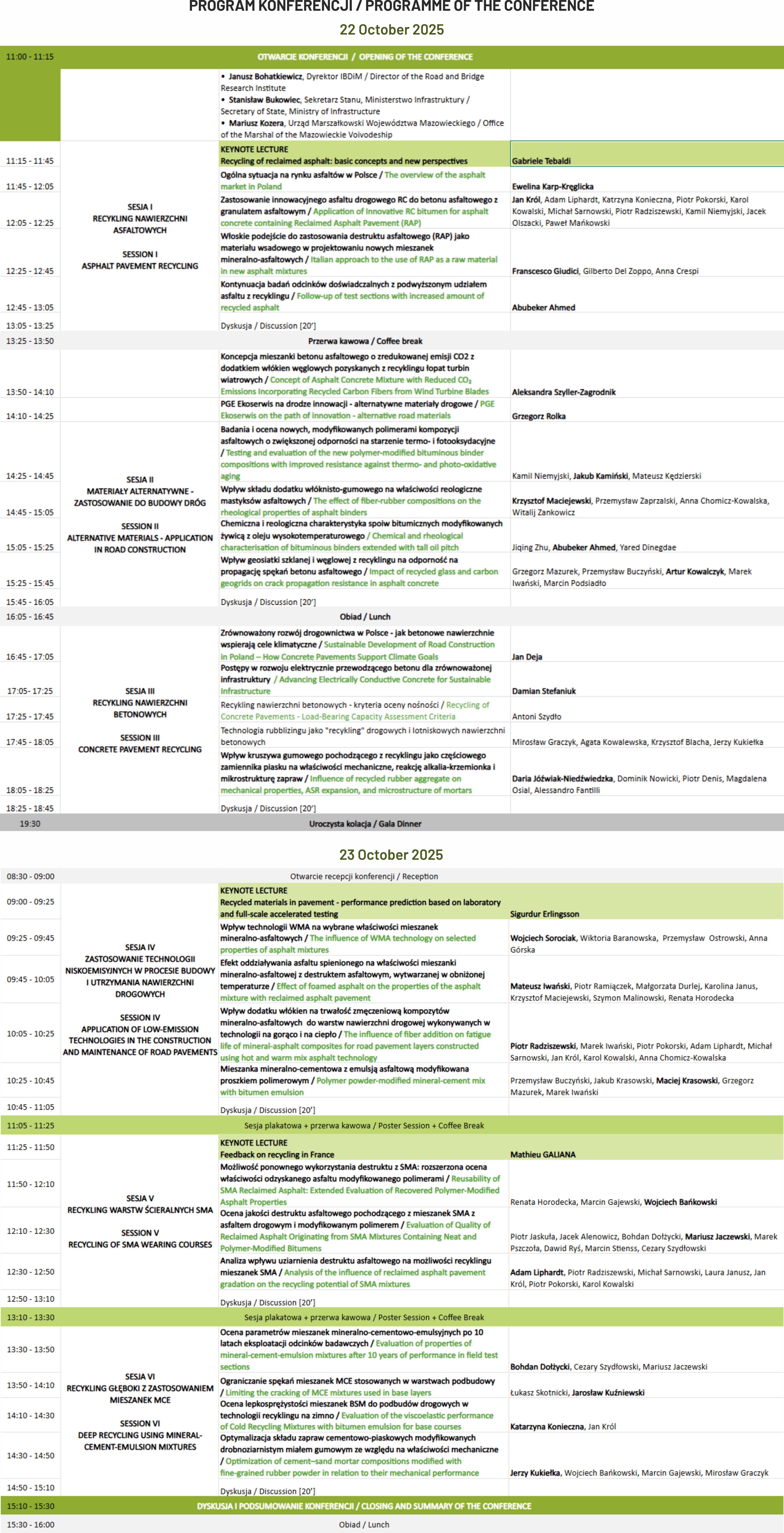 program i terminy szczeg